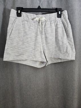 lululemon athletica Light Gray Striped Drawstring Athletic Shorts